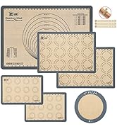 Silicone Baking Mat Set of 6, GUANCI Grade Food Baking mats Non-Stick Reusable Pizza Bakeware Mat...