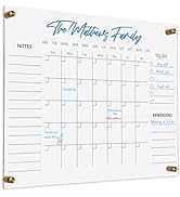 Clear Acrylic Calendar Dry Erase for Wall, Family Planner, Monthly Calendar Dry Erase Whiteboard ...