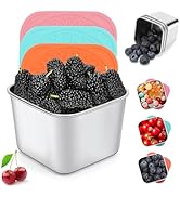 Rinwoc 3-pack 6 oz Stainless Steel Snack Containers for Kids, Small Snack Pack Containers with Li...