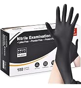 Schneider Nitrile Exam Gloves, Black, 4 mil, Latex-Free, Disposable Gloves for Medical, Cleaning ...
