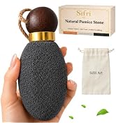 Sifri Art Black Pumice Stone for Feet – Foot Scrubber Dead Skin Remover | Wooden Handle &amp; Hanging...