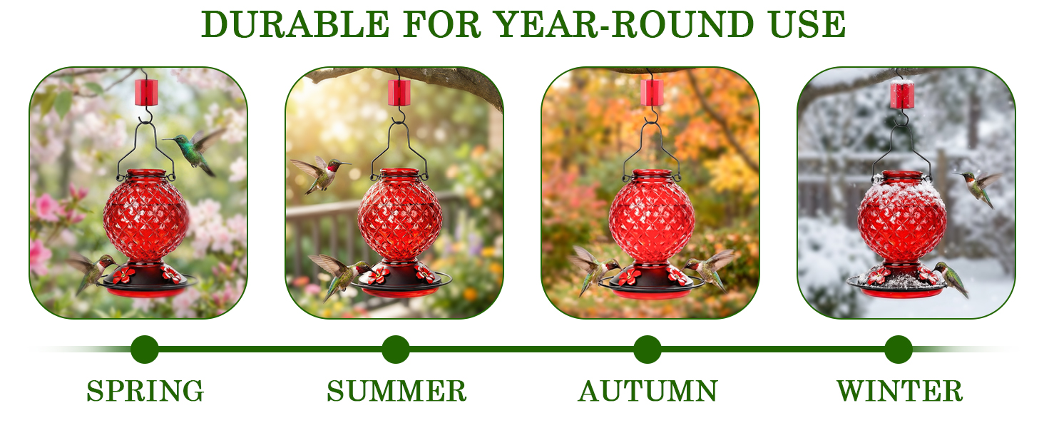 glass hummingbird feeder