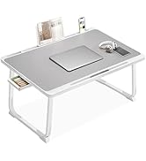 Laptop Desk for Bed, Laptop Bed Tray Table, Foldable Lap Tablet Table with Storage Drawer and Boo...