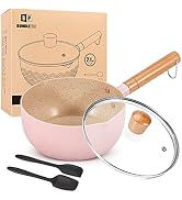 2.1 Quart Saucepan Set with Lid, Nonstick Aluminum Sauce Pot, Induction Compatible Small Cooking ...