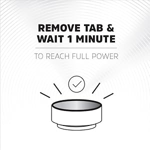 Remove tab and wait 1 minute to reach full power