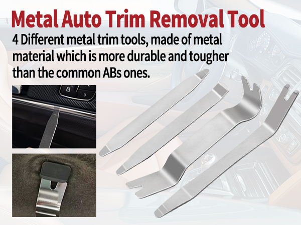 metal AutoTrim Removal Tool Kit Metal Pry Tool Auto Fastener Remover Pry Bar Set Trim Remover Kits 