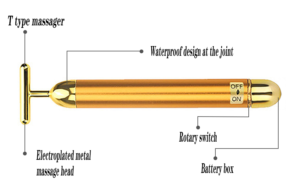 gold facial vibrating tool for injectables