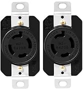 Yomiuwo 2 Pack NEMA L14-20R Flush Mounting Locking Receptacle, 20 Amp 125/250V Twist Lock Outlet,...