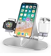 3 in 1 Phone Stand for Desk Aluminum Apple Watch Charger Stand Phone Holder for iPhone 14 13 12 1...