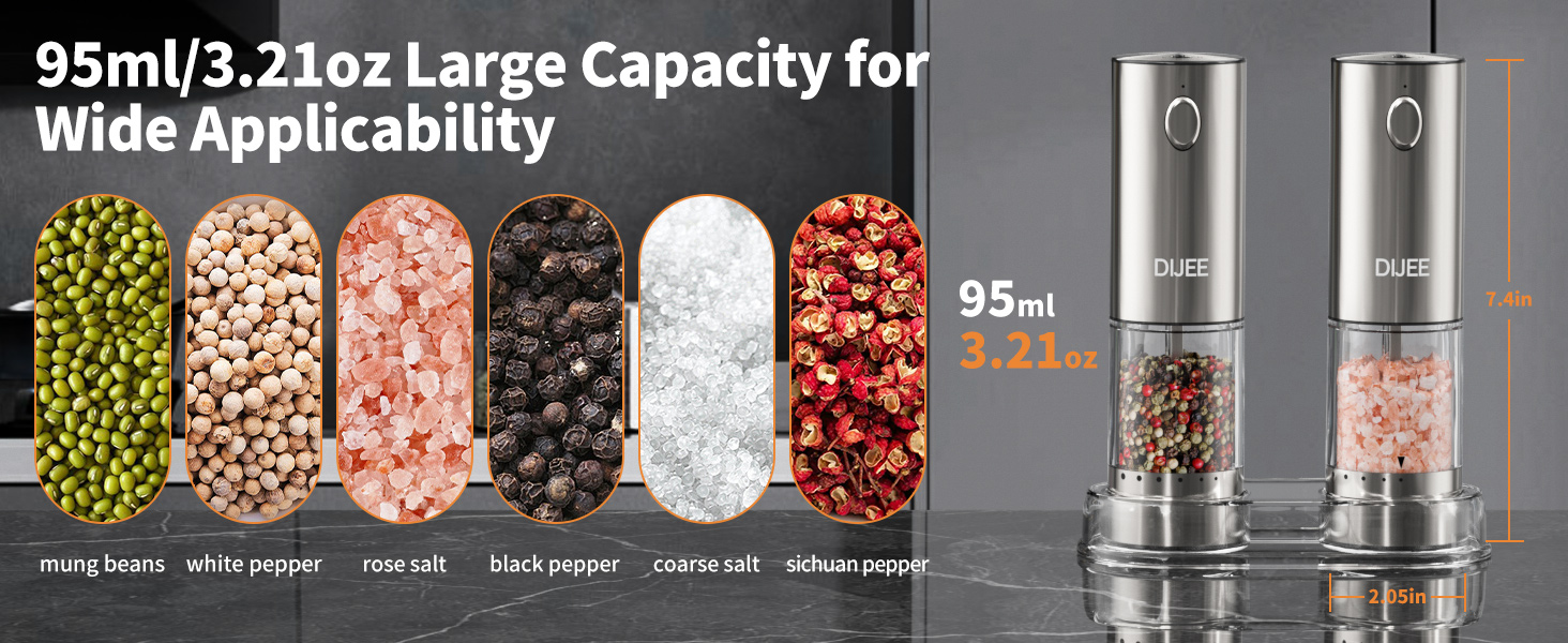 Electric Salt and Pepper Grinder Set