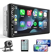Leadfan Double Din Car Stereo with Apple Carplay and Android Auto,7 Inch Full HD Touchscreen Car ...