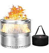 Onlyfire Smokeless Fire Pit with Carrying Bag, 20” Portable Outdoor Fire Pit for Camping Tailgati...