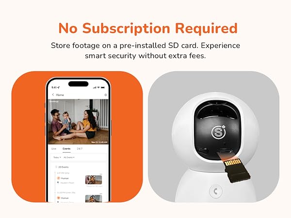 No Subscription Required- 64GB SD Included