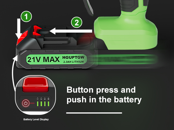 Properly install the chainsaw battery