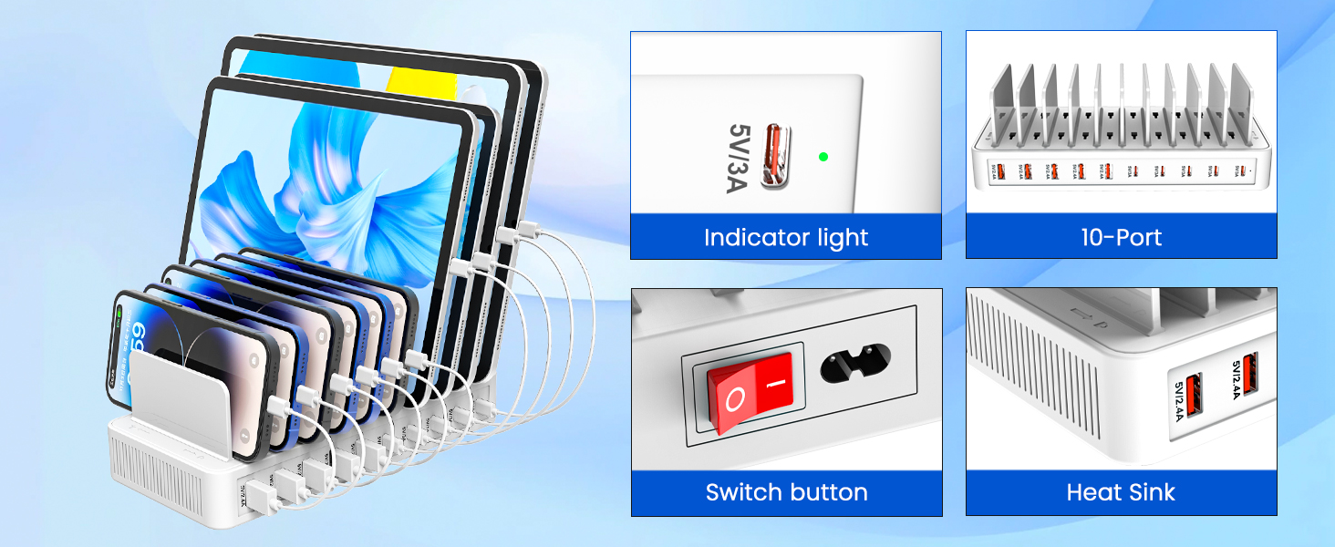  ipad charging station for multiple devices