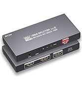 HDMI Splitter 1 in 2 Out 4K 120Hz, 8K HDMI Splitter 1 in 2 Out Support 8K@60Hz, 4K@120Hz, HDMI 2....