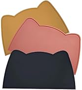 OHMO - Cat Food Mat, Silicone Pet Feeding Mat for Floor Non-Skid Waterproof Dog Water Bowl Tray, ...
