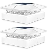 Peasur 4x4IN Solar Post Cap Lights Outdoor with 3 Modes, 2 Packs Fence Light Solar Powered Waterp...
