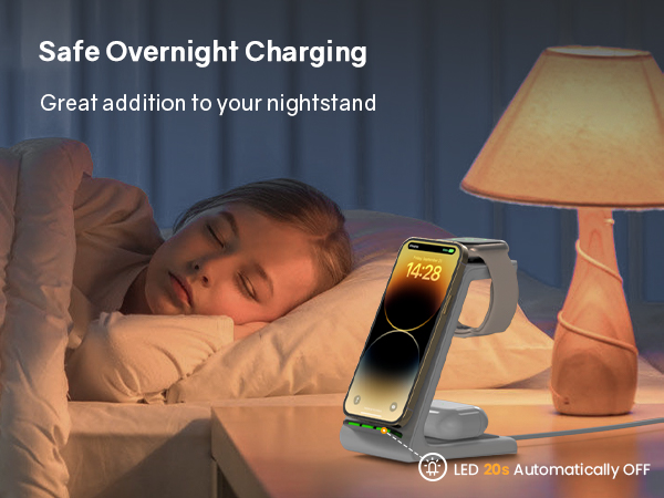 CIYOYO 3 in 1 Wireless Charging Station for iPhone Wireless Charger