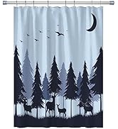 Careyoungs RV Shower Curtains Forest Deer Shower Curtain Elk in The Forest Outdoor Hunting RV Bat...