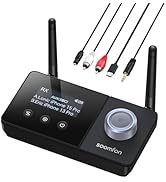 Bluetooth Transmitter Receiver - SOOMFON Bluetooth 5.3 Audio Adapter 3-in-1 for 2 Headphone with ...