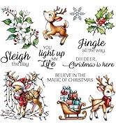 LZBRDY Lovely Elks Christmas Stamps and Dies Set for DIY Scrapbook Card Making