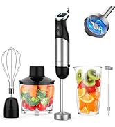 KOIOS 1000W 12-Speed 5 in 1 Hand Mixer Stick Blender with 304 Stainless Steel Blade, Food Process...