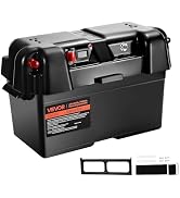 VEVOR Battery Box, Group 24-27 Trolling Motor Battery Box, 12V/24V Marine Batteries Case with PP ...