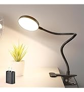 LiFMIRA Desk Lamp, 8W 66 LED Reading Light for Bed, Eye Caring Metal Clip Lamp, 5 Color 10 Bright...