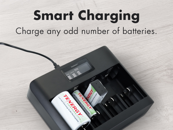 Smart charging recharge any odd number of batteries