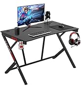 Best Gaming Computer Desk Home Office Desk Extra Large Modern Ergonomic Black PC Carbon Fiber Wri...
