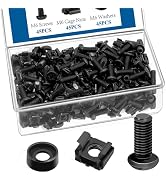 Sunxeke 45 Pack M6 x 16mm Rack Mount Screws,Cage Nuts for Rack Mount Server Shelves,Routers,Rack ...