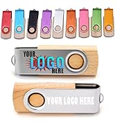 Custom Wooden Swivel USB Flash Drive with Personal Logo/Brand Printed, Customized Thumb Drive for...