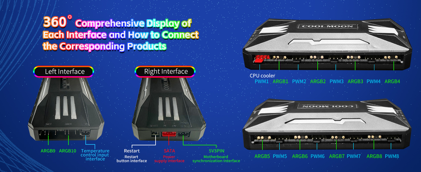 Computer ARgb Fan Temperature Control Integrator 5V argb controller fan Remote Control Remote 