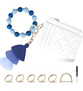 EAQIOIL Silicone Bead Keychain Bracelet Keychain Wristlet for Women With D-ring Wristlet Keychain...