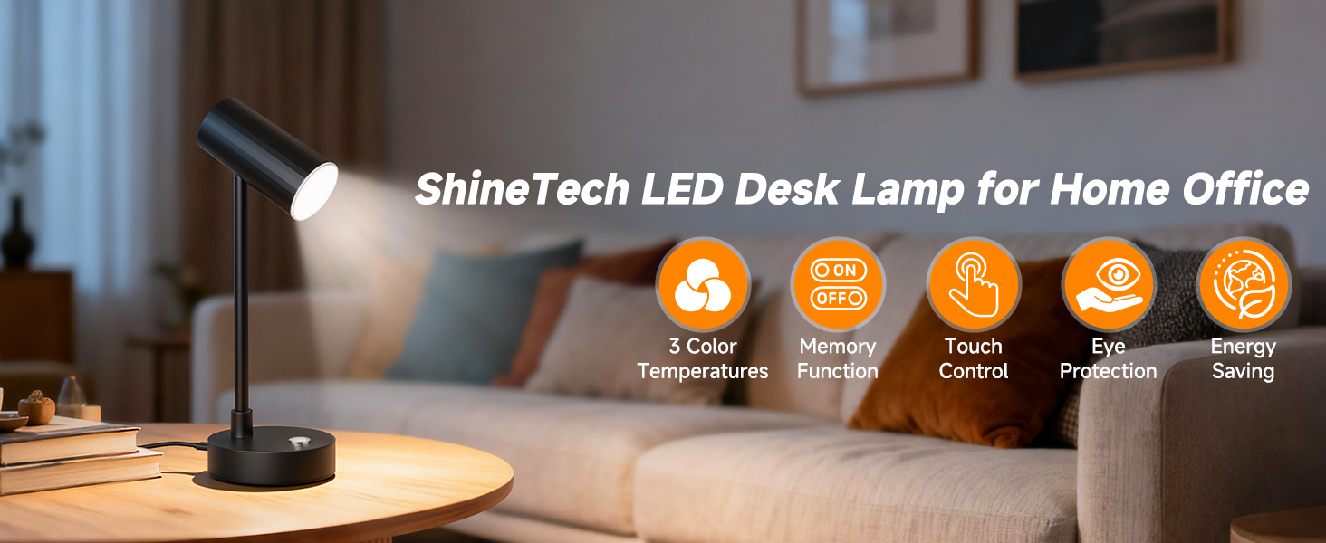 LED Desk Lamp for Home Office Black