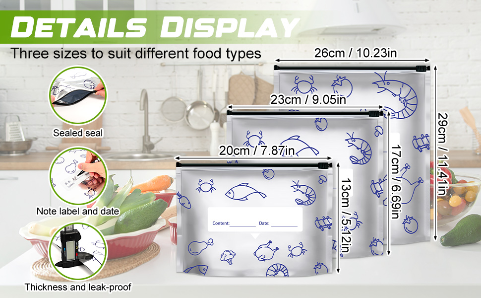 Reusable Aluminum Foil Sealable Storage Bags