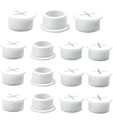 BOPOREAE Desk Grommet, 3/4 in 20 mm Silicone Rubber Grommets, White Desk Hole Cover for Cables, F...