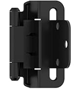 Amerock BPR7565FB | Cabinet Hinge | 3/8 in (10 mm) Inset Self Closing Partial Wrap | Matte Black ...