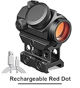 MidTen Rechargeable Red Dot Sight, 1x20mm 2 MOA Red Dot, Waterproof &amp; Shockproof &amp; Fog-Proof Char...