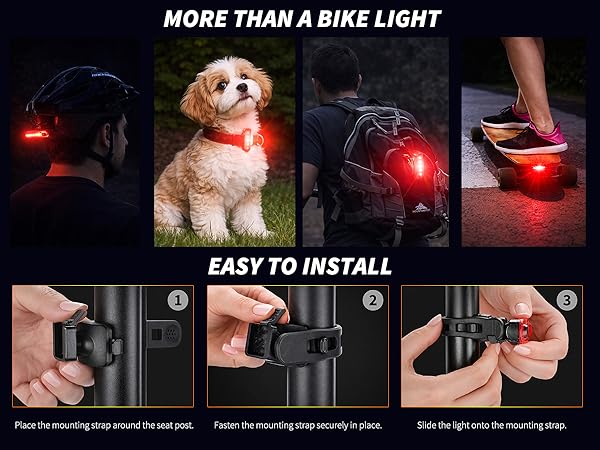 red bike light bicycle rear tail rechargeable safety back led luces bicicleta taillights cycling