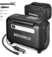ROCGORLD R7 Tire Inflator Portable Air Compressor, 12V DC Car Tire Air Pump with Auto Shut-Off Fu...