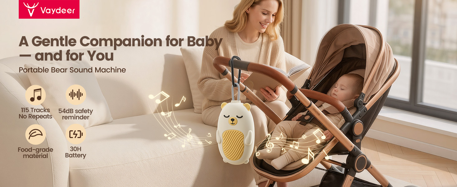 Vaydeer Baby Sound Machine for Sleep, White Noise Machine