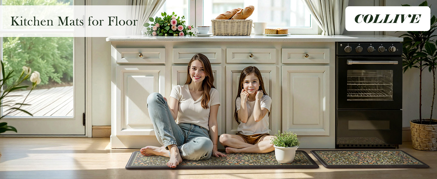 Vintage Spring Floral Kitchen Mats