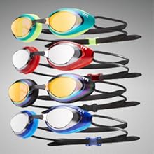 Image of multiple water goggles with text reading watertight seal.