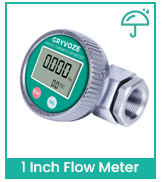 GRYVOZE 1 Inch Digital Diesel Fuel Flow Meter with 3/4 Inch Adapters, EMI Protection, Waterproof,...