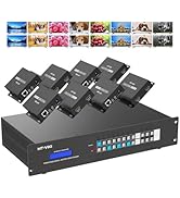 MT-VIKI 8 in 24 Out HDMI Extender Matrix 8x8, 4K60Hz Over CAT6 Ethernet Cable, with 8 POC Receive...