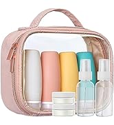 PACKISM TSA Approved Toiletry Bottles - 9 Pack Leakproof 3.4oz Silicone Travel Bottles for Toilet...