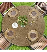 Romanstile Round Vinyl Tablecloth, 100% Waterproof Heavy Duty Elastic Fitted Table Covers for 45