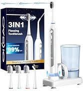 OILSAO Electric Toothbrush with Water Flosser Combo, 3-in-1 Sonic Flossing Electric Toothbrush fo...